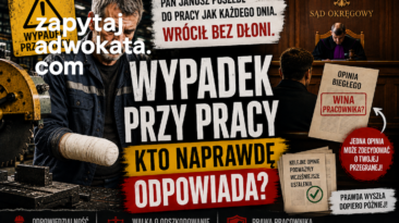 Poszkodowany pracownik po wypadku przy pracy podczas konsultacji z adwokatem