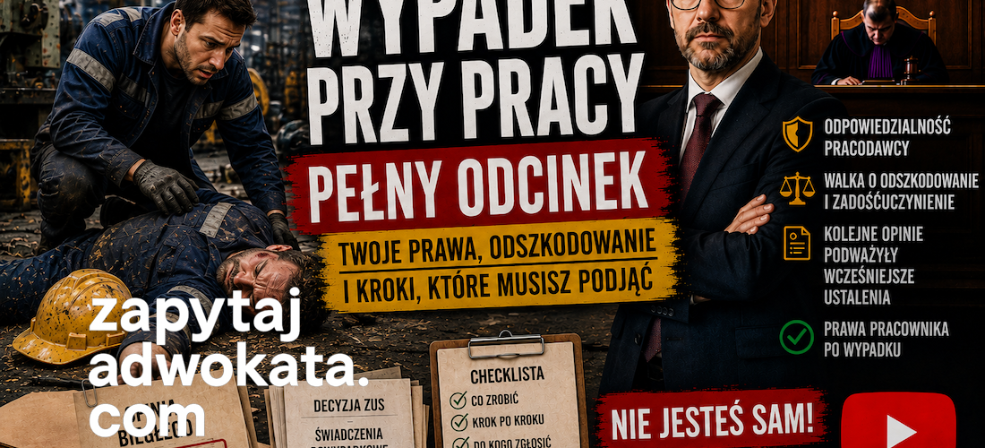 Dokumentacja powypadkowa analizowana przez adwokata po wypadku przy pracy.