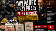 Dokumentacja powypadkowa analizowana przez adwokata po wypadku przy pracy.