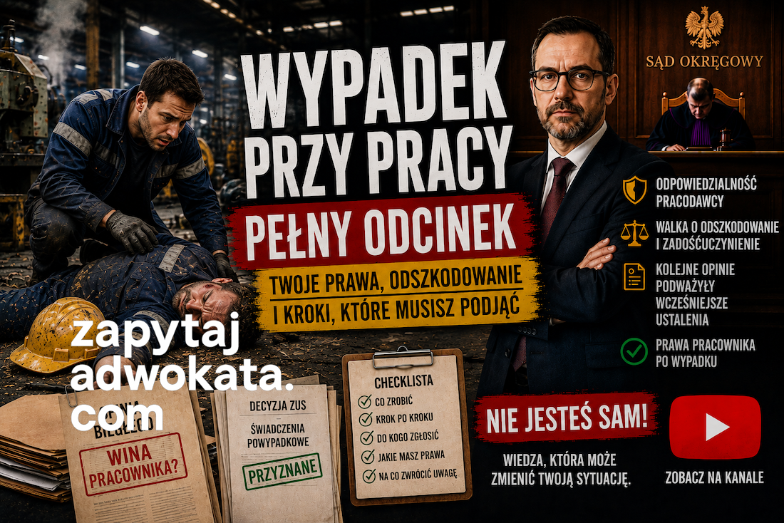 Dokumentacja powypadkowa analizowana przez adwokata po wypadku przy pracy.